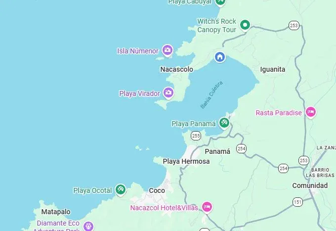 Service areas in Guanacaste